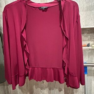 Just Love Burgundy Ruffled Bolero